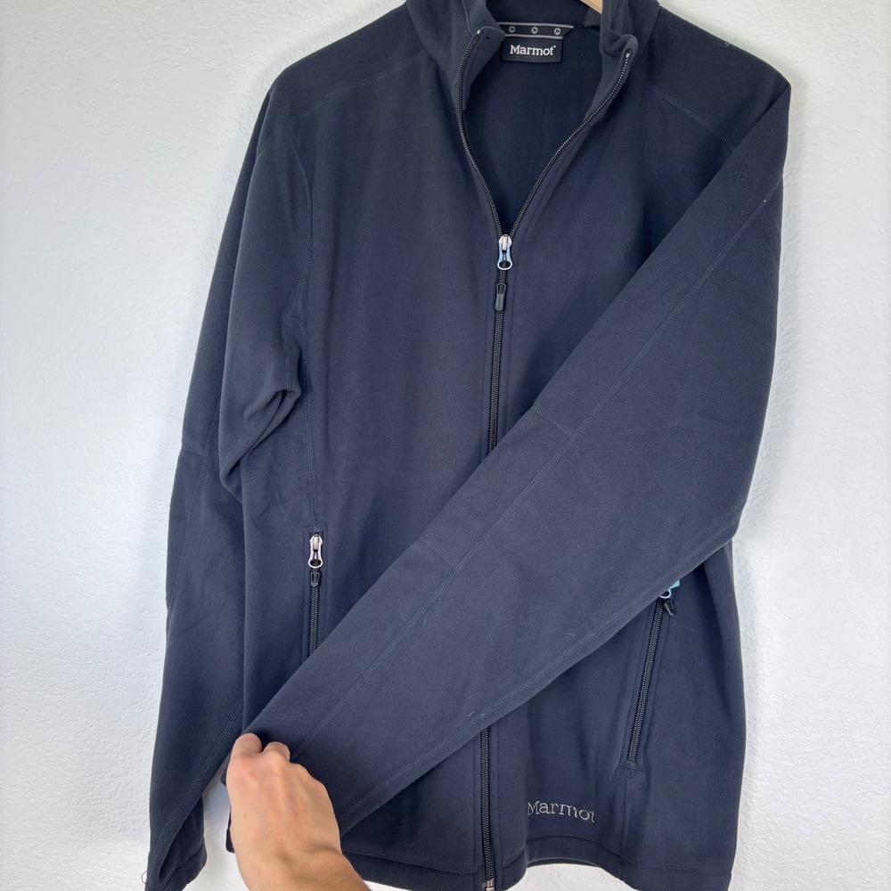 Marmot Rocklin Full Zip Fleece Jacket Mens Medium Black 901075 NWT - Picture 15 of 16